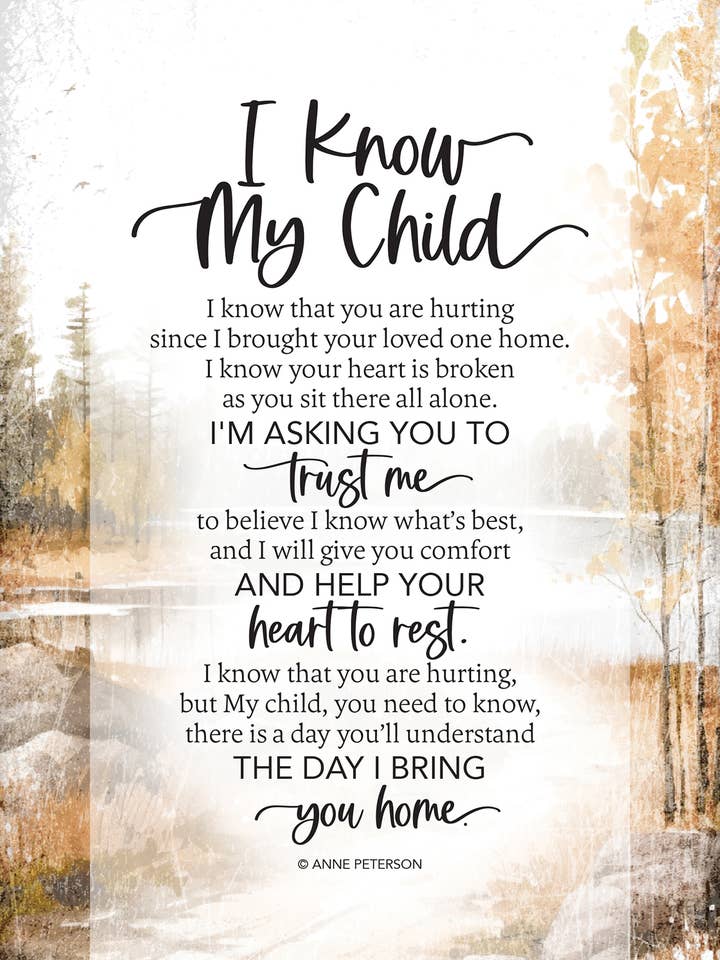 Ich kenne mein Kind - Trauerplaketten 6X9 für den Großhandel von Dexsa