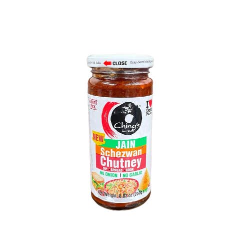 Buniyaa LLC - Wholesale Chutney - Chings Jain Schezwan Chutney - 250 g (zonder ui, geen knoflook)