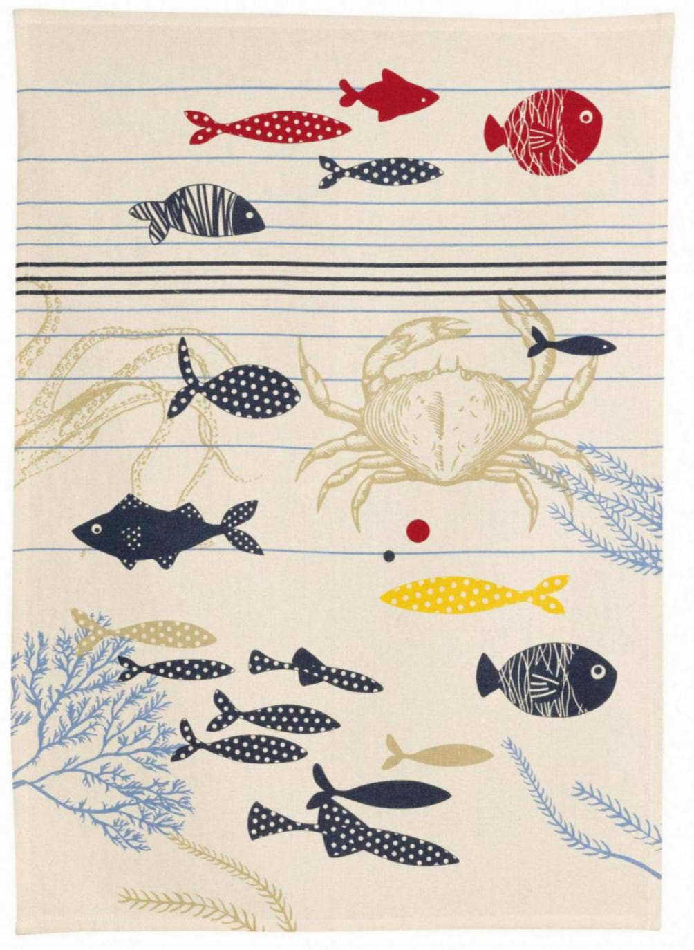 Maison Vivaraise & La Cerise sur le Gâteau - Venta al por mayor Paños de cocina - Paño de cocina Ocean crudo 50 x 70 cm0