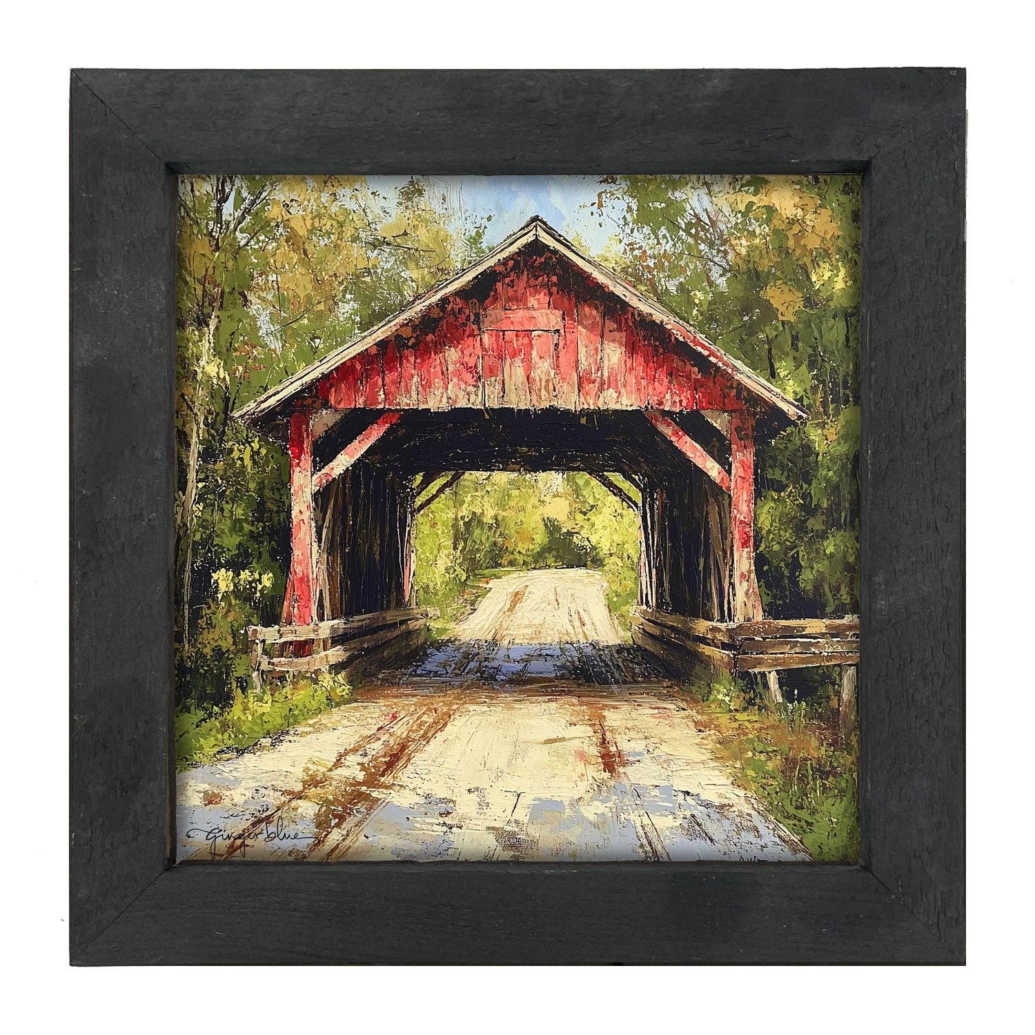 ginger blue - Wholesale Art Print - Covered Bridge0