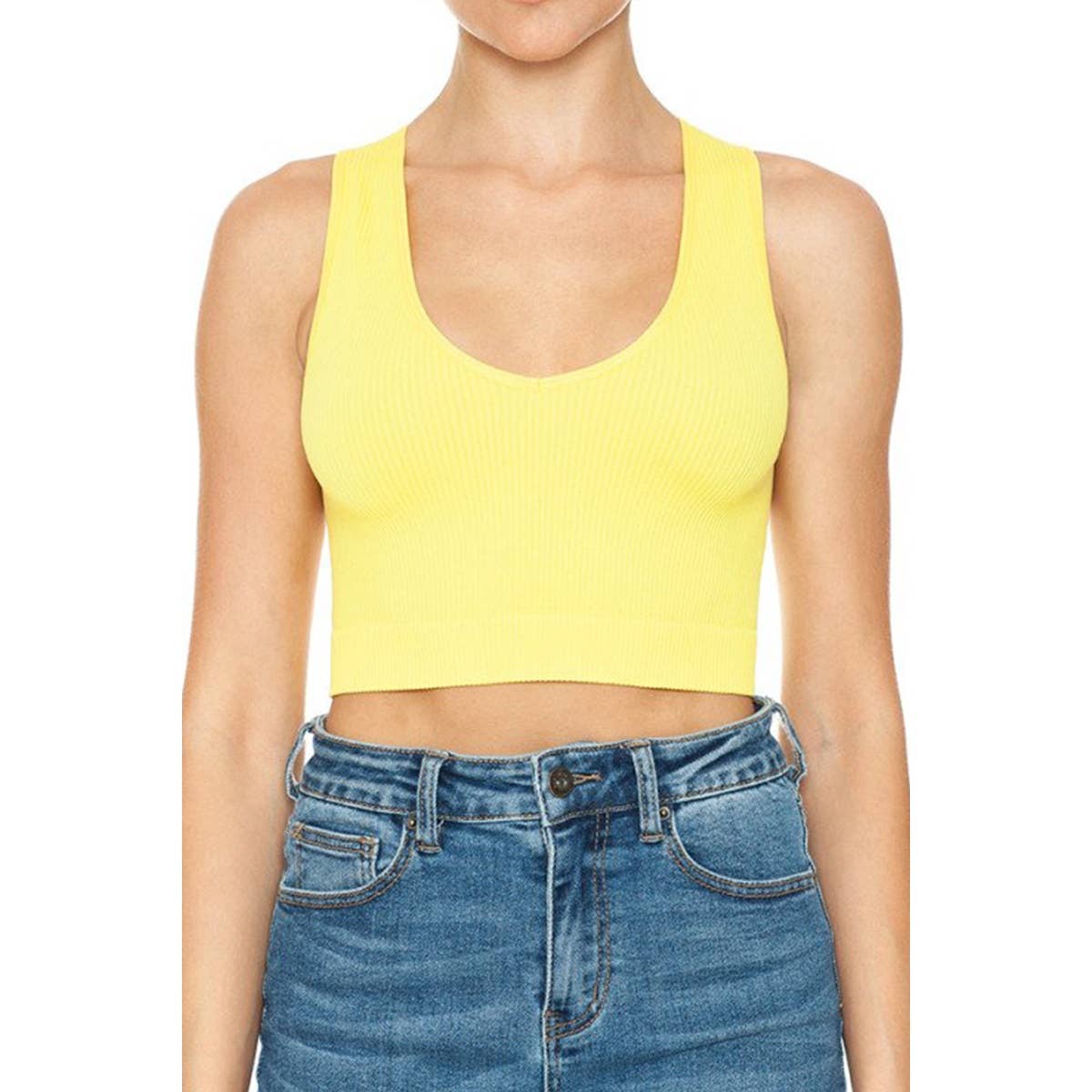 Timeless – wholesale Tank top – Women′s – Deep V Neck Ribbed Seamless Crop Tank Top8