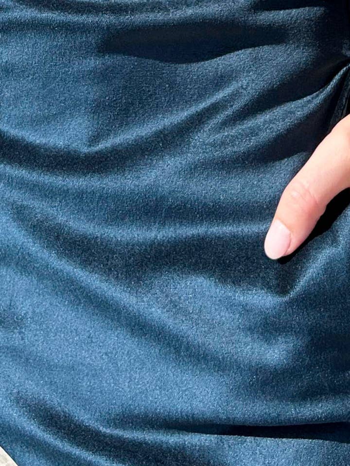 HOSS Manhattan Velvet Trouser - Petrol Blue for wholesale by HOSS