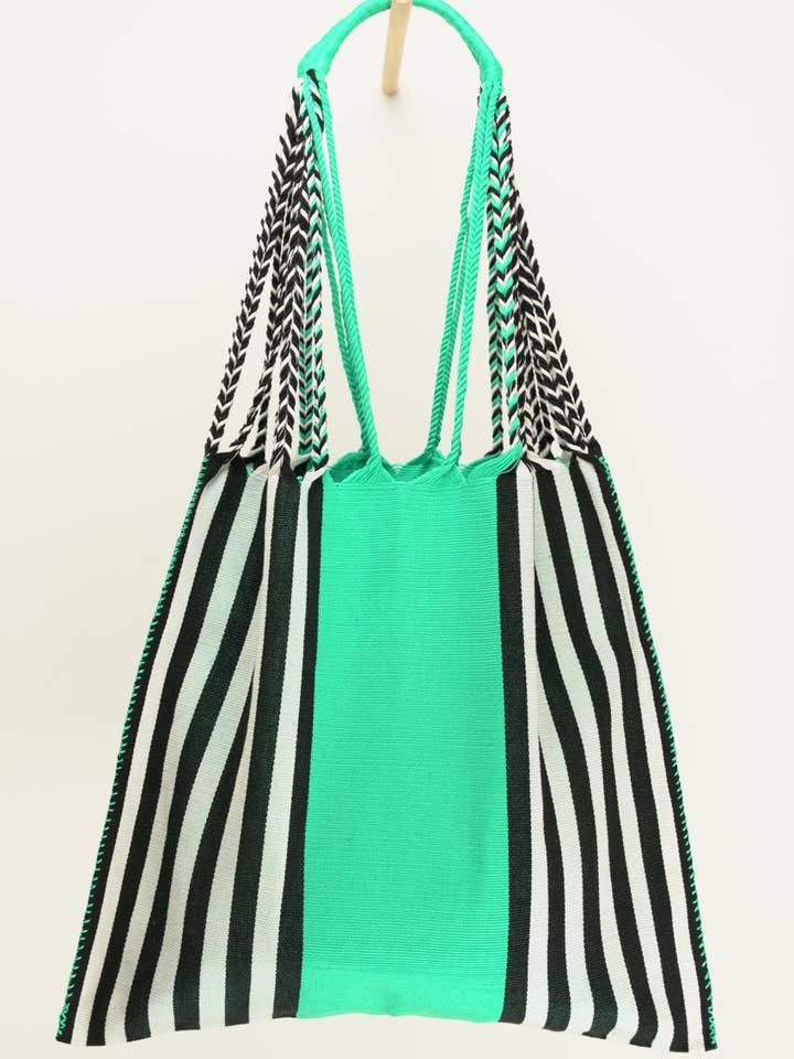 005 BLACK & TURQUOISE TOTE BAG for wholesale by Rikita Chic