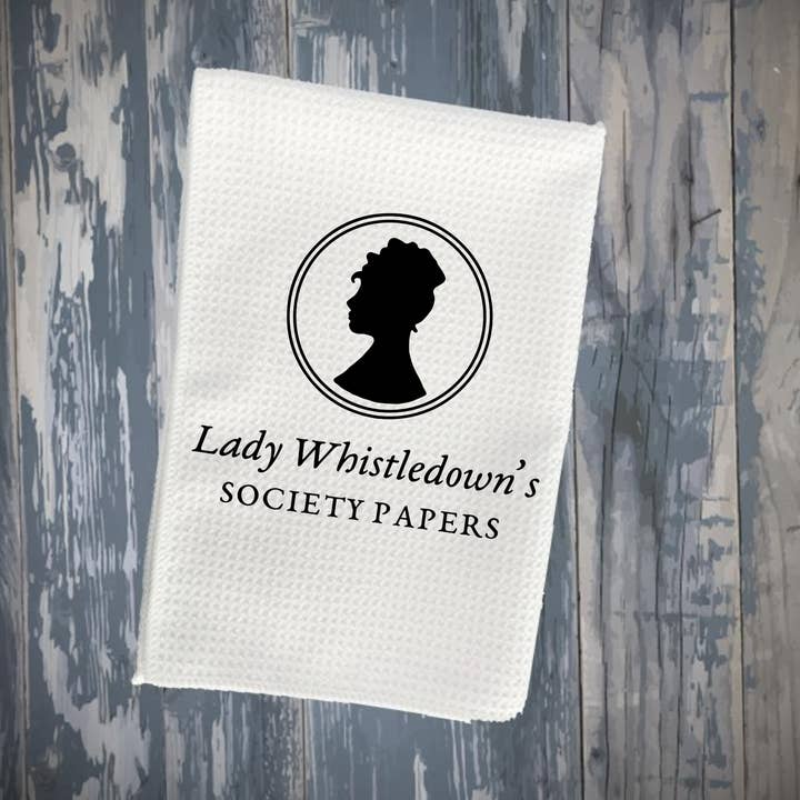 The Gift Shoppe - Wholesale Tea Towel - Waffle Weave Kitchen Towel - Whistledown's - Bridgerton