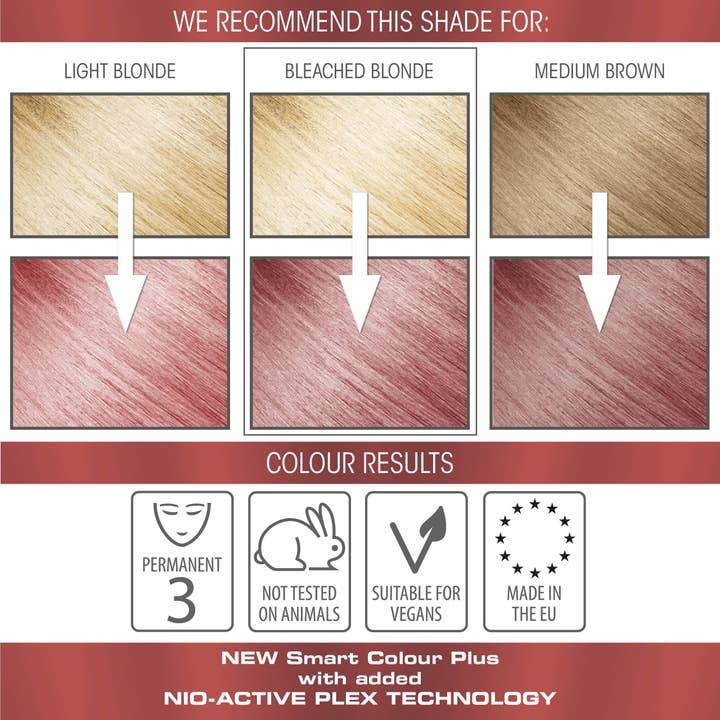 Smart Beauty Shop - Wholesale Hair Dye - Metallic Rose Gold Demi Permanent Hair Dye with added Plex | VEGAN2