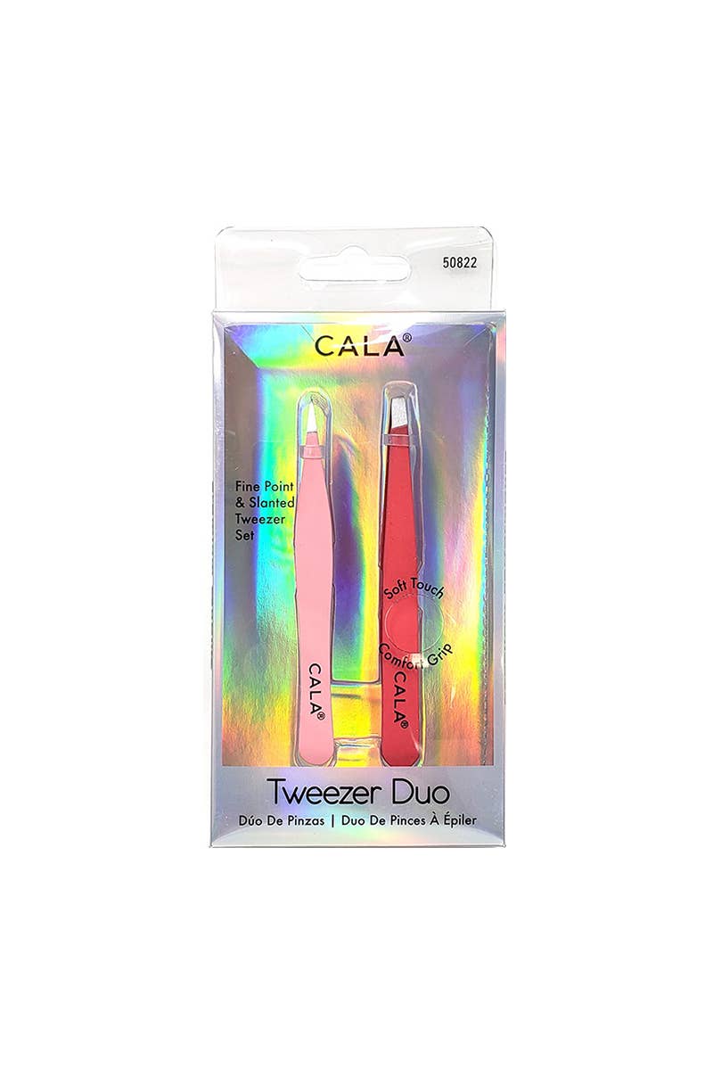PINEAPPLE Beauty - Wholesale Tweezers - CALA 50822 Coral Soft Touch Tweezer Duo Set - 6pc2