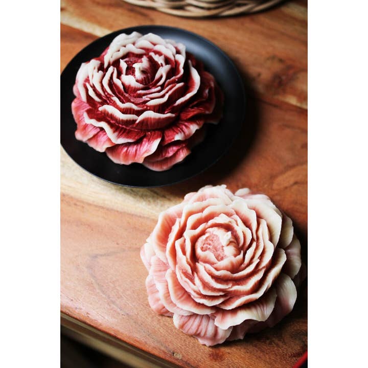 Val Viola Candles - Wholesale Novelty Candle - Peony Candle: Soy Wax Flower Shaped Candle