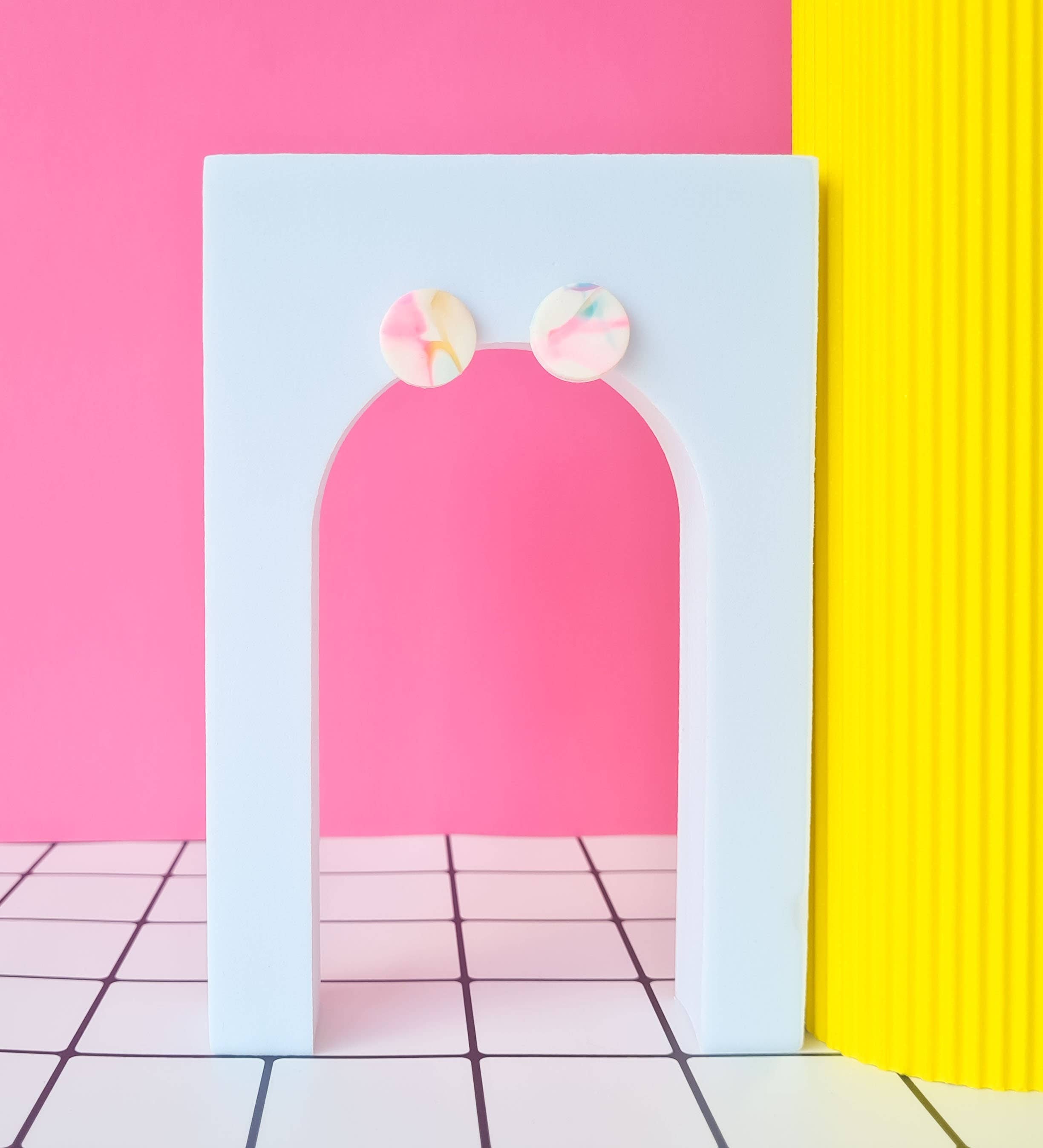 Mono - Wholesale Dangle Earrings - Riso Inspired Handmade Polymer Clay Earrings1