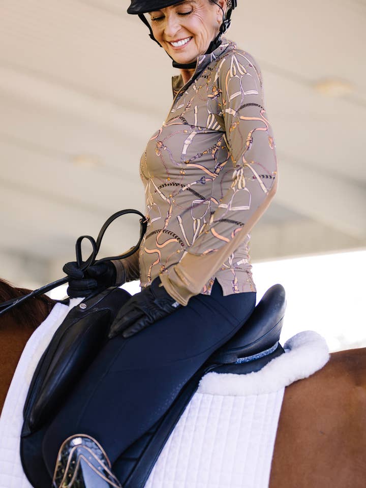 Langarm-Taupe-Gürtel 1/4 Reißverschluss für den Großhandel von Kastel Denmark