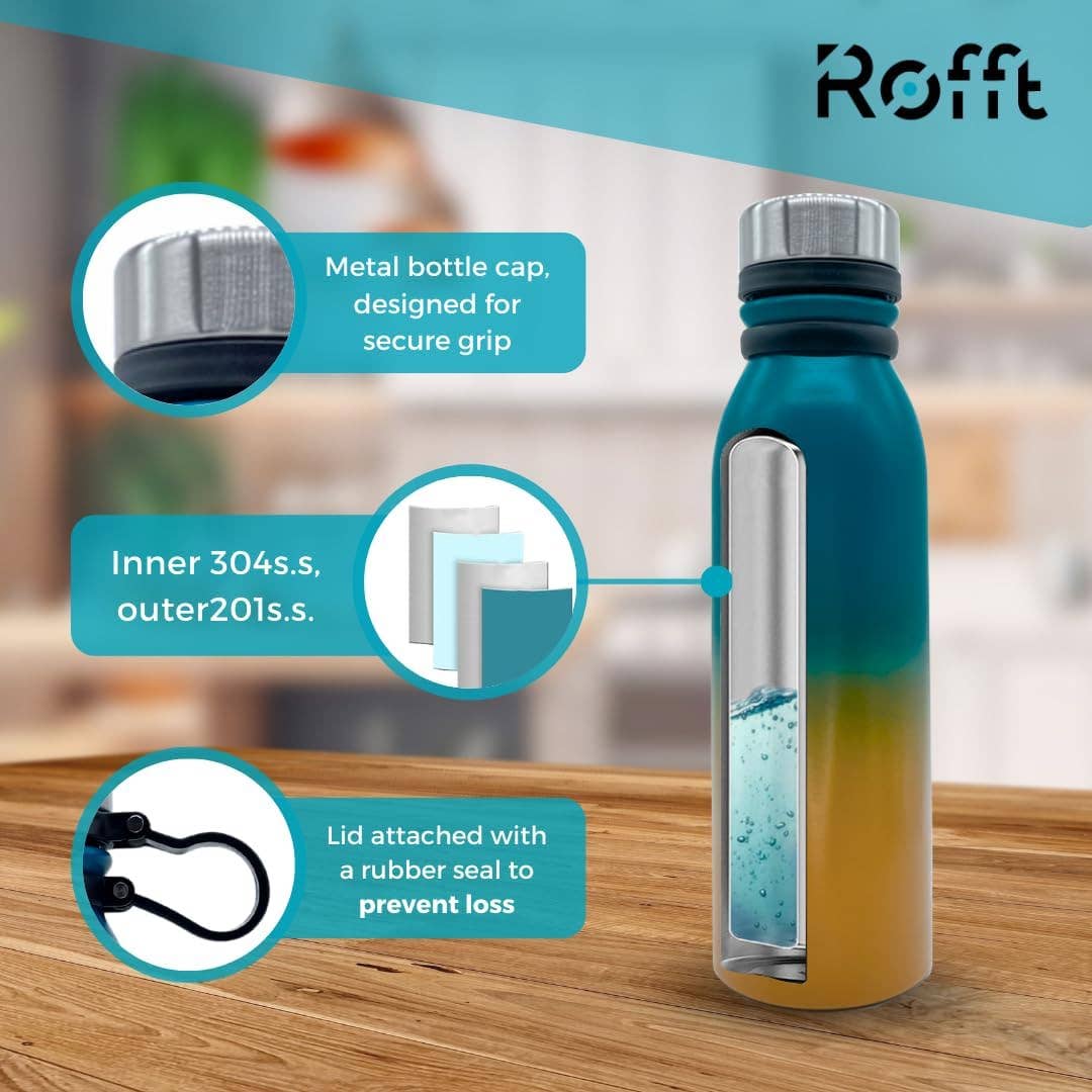 ROFFT USA LLC - Wholesale Water Bottle - 20 oz Insulated Water Bottle - Leak Proof, Stainless Steel, Thermo Bottle for Hot and Cold Drinks, Double Wall Insulation, Portable Water Flask for Travel, Outdoor10
