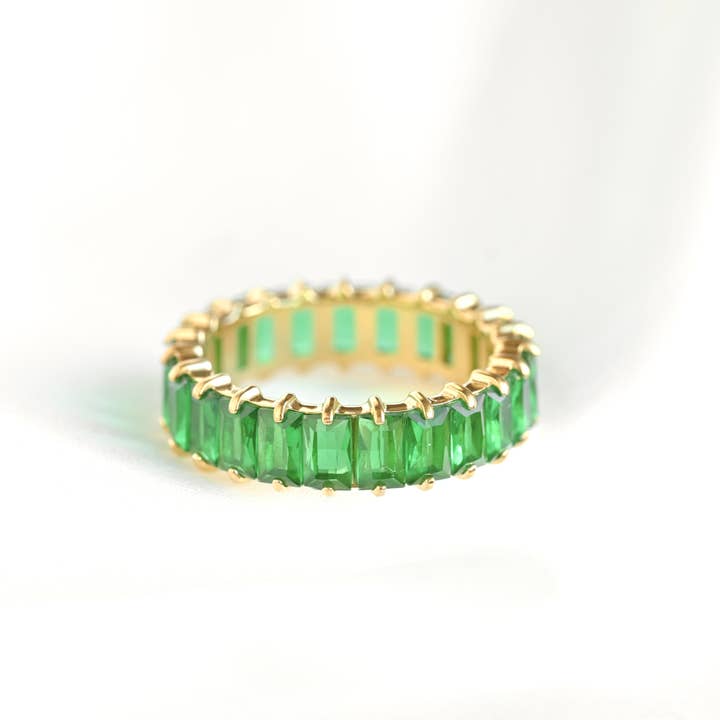 Blueyejewelry – Engroshandel Ring med sten – Bred baguette-skåret diamantring med CZ22