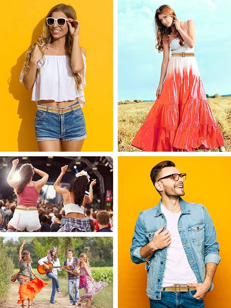 Mandala Crafts – Cinto - Unissexo por atacado – Cinto Boémio para Mulher Homem Cinto Rasta Cânhamo Artesanal6