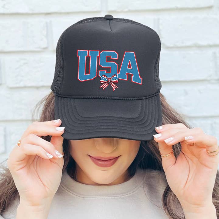 USA Checker Bow - Western Truckerhatt för wholesale av Western Wholesale