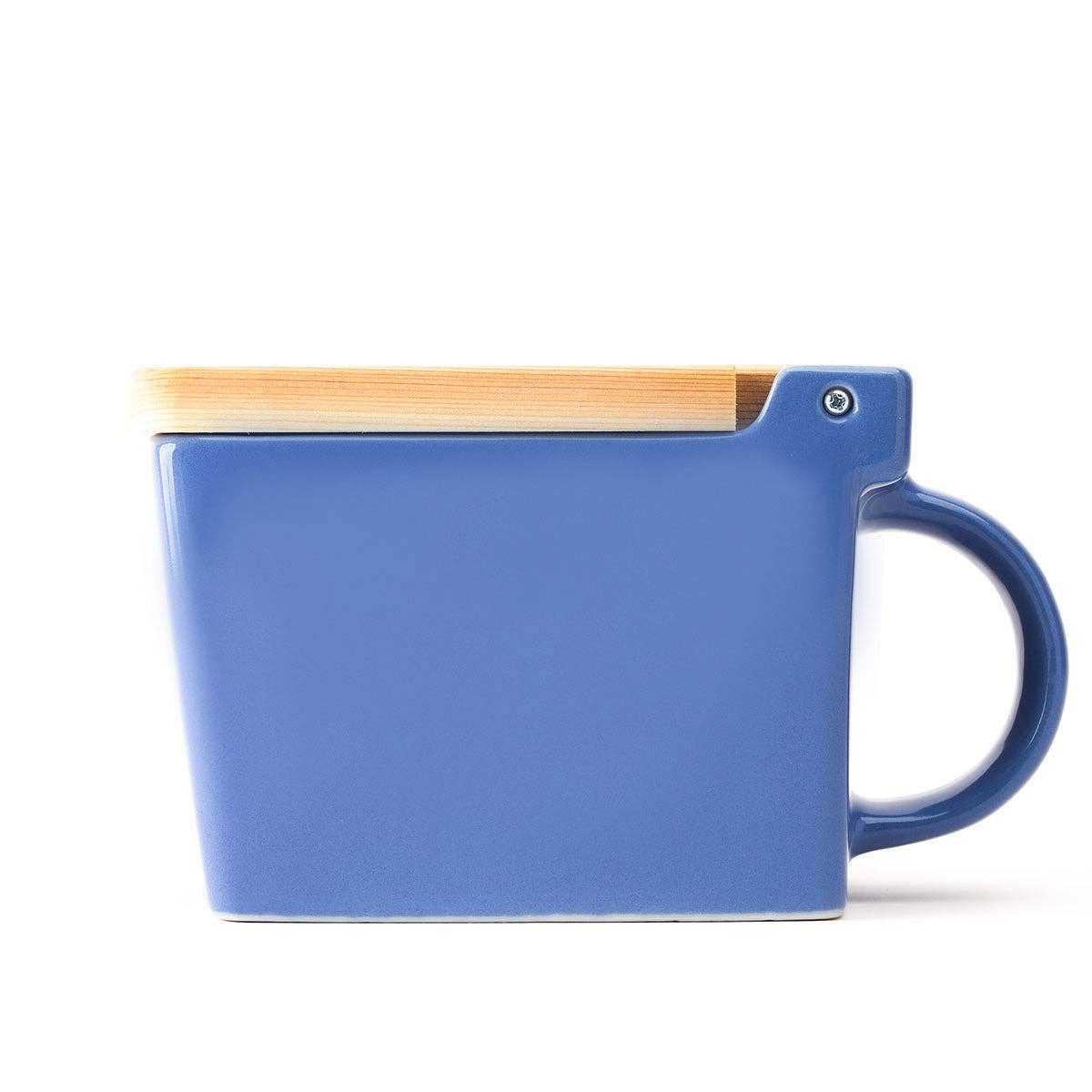 ZERO JAPAN USA - Wholesale Salt & Pepper Shaker Set - Bee House Ceramic Salt Box With Wooden Lid - Blueberry1