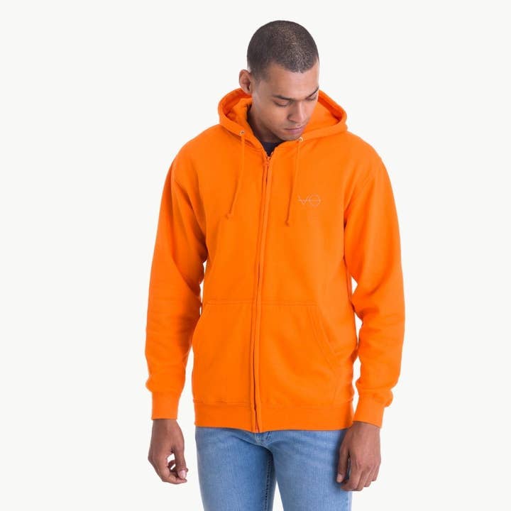 VO Embroidered Zipped Hoodie (Unisex) for wholesale by VO