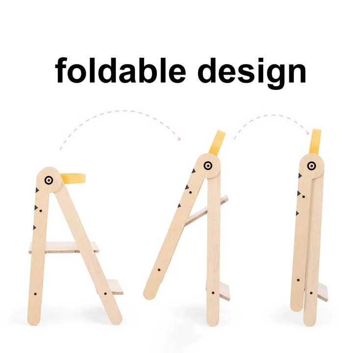Noone – Engroshandel Højstol - Baby – Foldbar læringstårn i træ til småbørn – Montessori trin