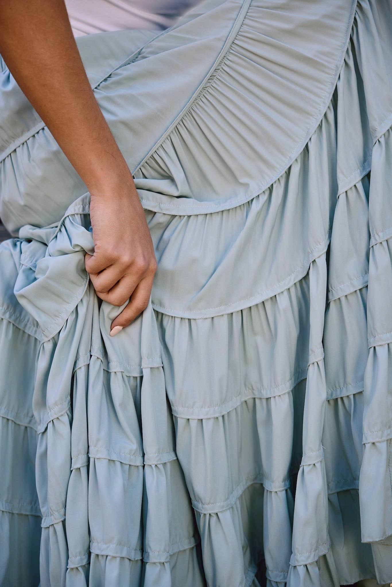 RAISONNEL - Wholesale Skirt - Women's - Elasticated Waist Tiered Maxi Skirt - RS103515