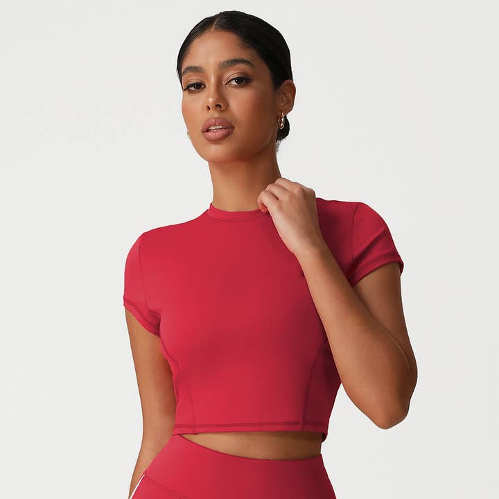 Women Slim Fit Quick-Dry Short Sleeve Yoga T-Shirt for wholesale by Sodalemon