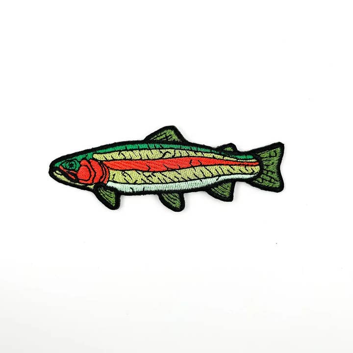 Field Trip Threads – wholesale Patch – Rainbow Trout Embroidered Iron-On Patch Fly Fishing Tying1