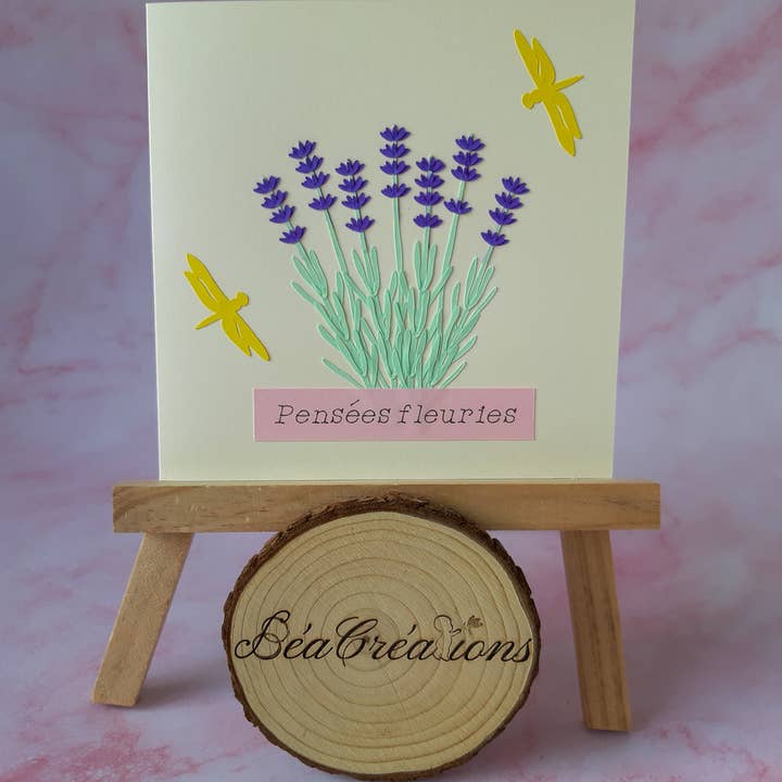 Carte bouquet de lavande en relief pour la vente par BeaCreations