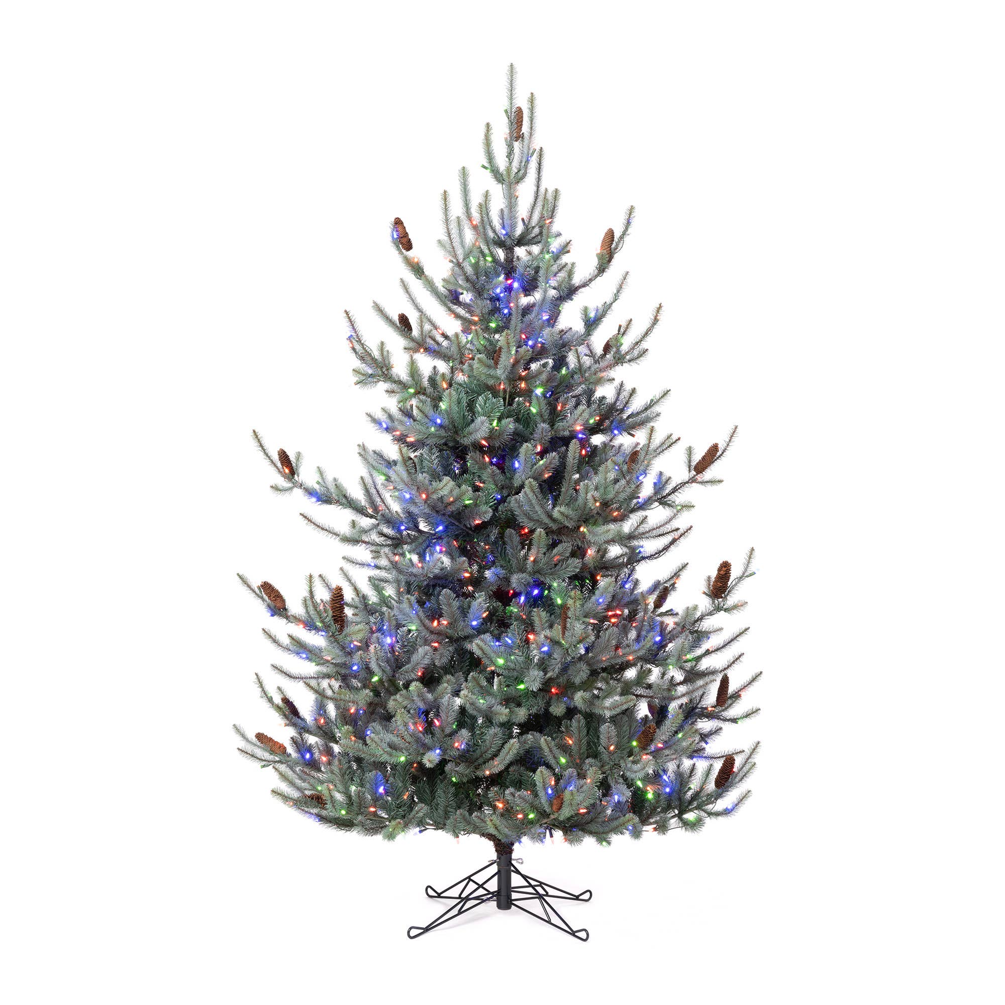 Park Hill Collection - Wholesale Artificial Christmas Tree - Park Hill Blue Spruce Christmas Tree, 7.5' Clear and Multi L1