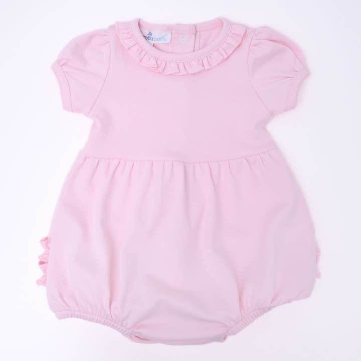 Magnolia Baby - Wholesale Bodysuit (Non-Footed) - Baby - Essentials Solid Ruffle Bubble - Pink