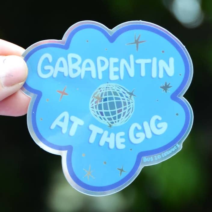 Gabapentin At The Gig Sticker for wholesale by Bus 20 Ceramics