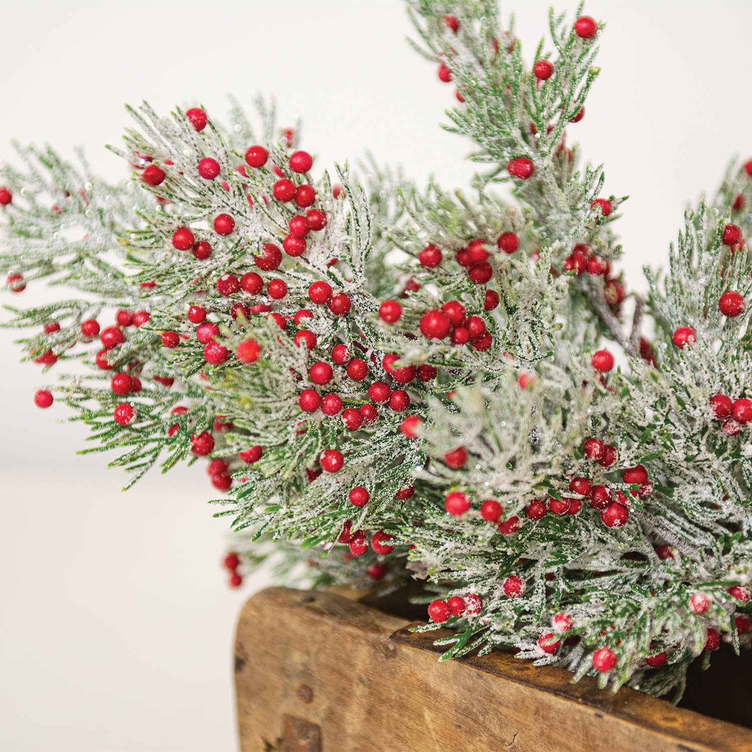 Saybrook Lane - Wholesale Artificial flowers - Frosted Pepper Berry & Pine Spray, 14"2