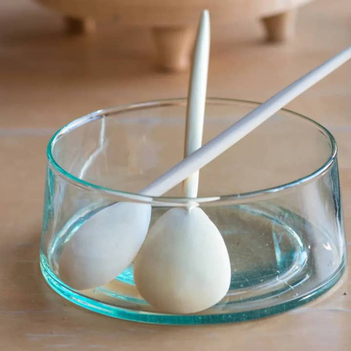 Ronde handgeblazen glazen saladeschaal voor wholesale door Moroccantastics