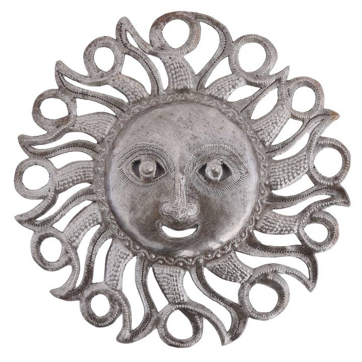 Haitian Metal Sun Wall Art – Happy Face | Fair Trade for wholesale by Haiti Fair Trade~ It's Cactus