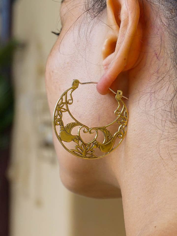 Orecchini Love bird - ottone per la vendita all'ingrosso da parte di sundaricreations