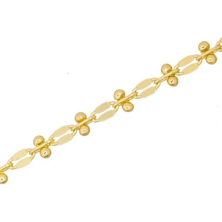 Jewel Pledge - Wholesale Link & Chain Necklace - Gold Oval Diamond Cut Satellite Ball Chain,CHG0882