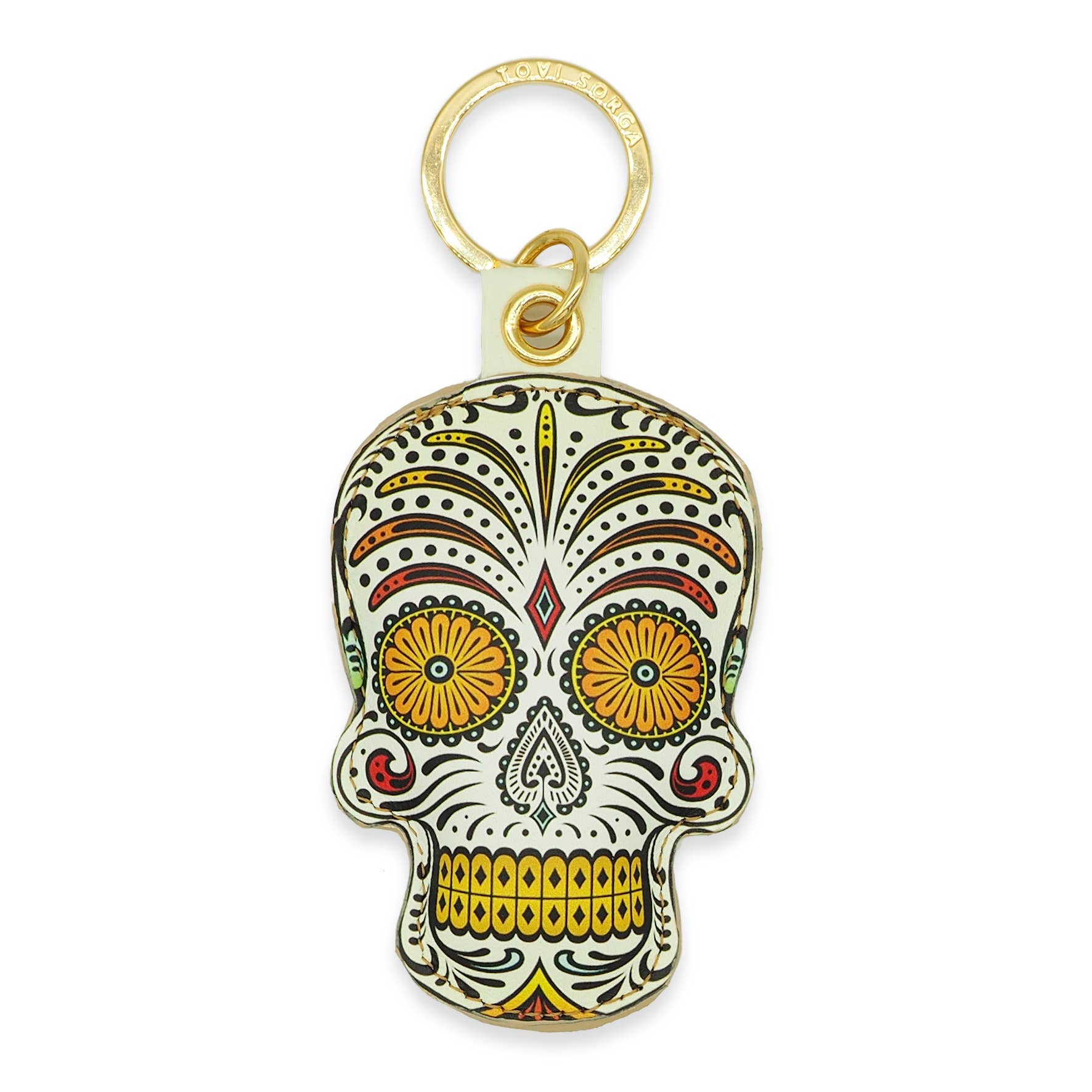 'Alkemest - Wholesale Keychain - Unisex - Sugar Skull Key Ring - Genuine Leather Key Chain - Third Eye1