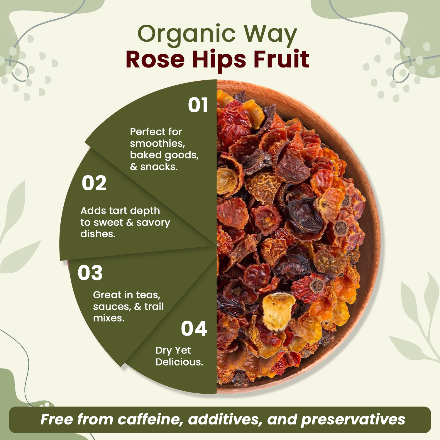 Organic Way LLC – wholesale Dried/dehydrated fruit – Premium Rosehips Fruit Whole (Rosa canina) - European Wild-Harvest | Kosher Certified | Vegan, Non GMO & Gluten Free | USDA Certified | Origin - Albania5