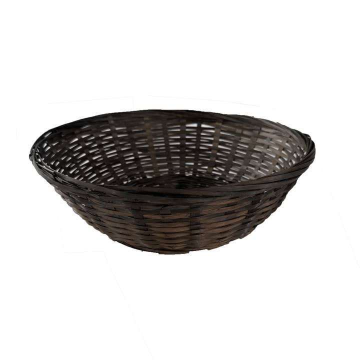 Bospak - Wholesale Basket - 11“ handmade natural bamboo bowl with a dark finish