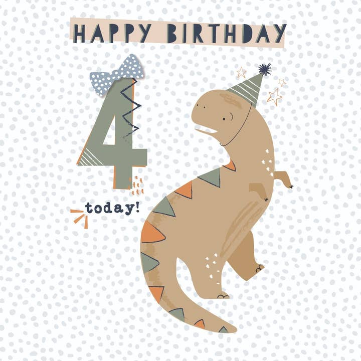 ¡Feliz cumpleaños 4 hoy! Tarjeta de felicitación hecha a mano para venta al por mayor de The Handcrafted Card Company