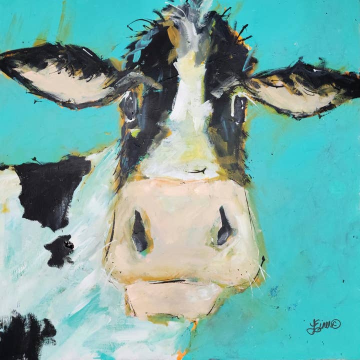 Dafney, original cow painting for wholesale by Einer Arts