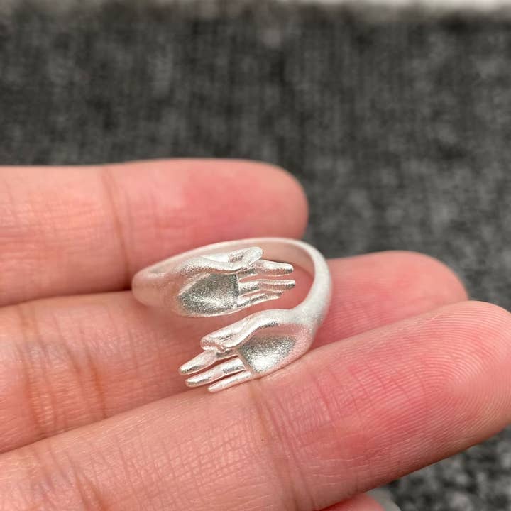 Mio Queena - Wholesale Cocktail/Statement Ring - Frosted Hand of Buddha Design Adjustable Ring3