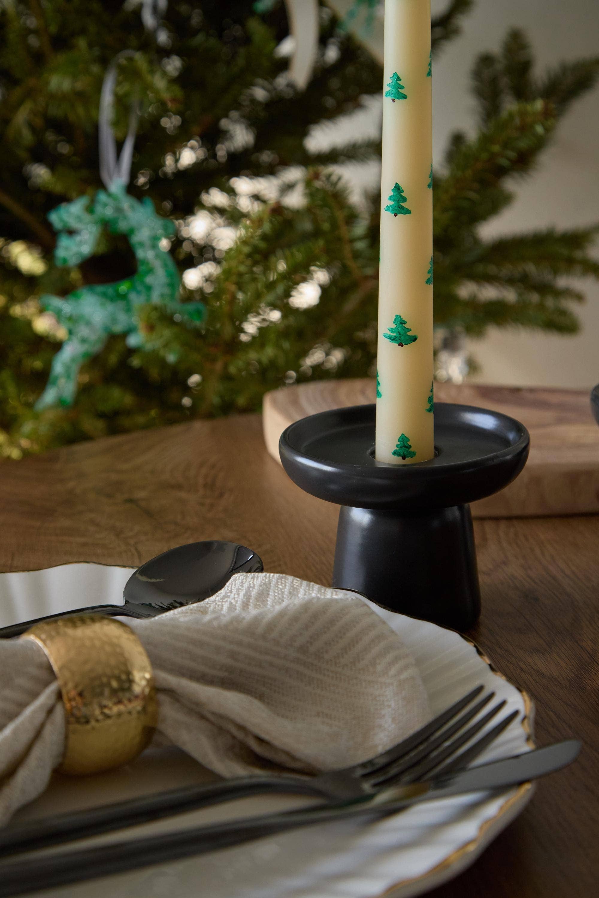Aroma Therapy Candle - Wholesale Tapered Candle/Candlestick - Hand-Painted Christmas Tree Taper Candles - 1 pice4