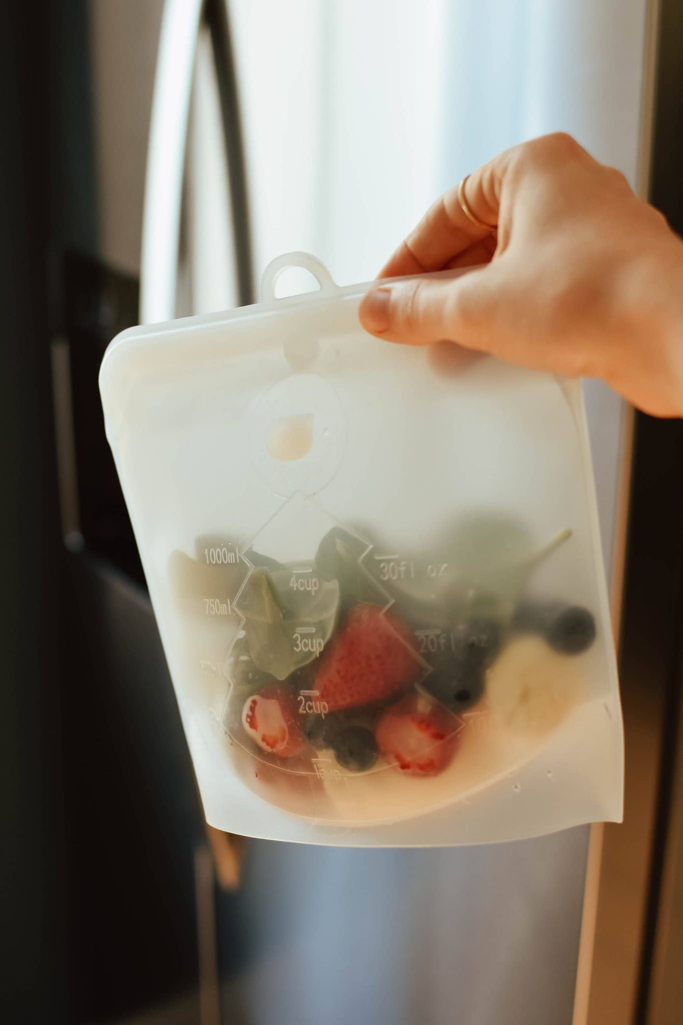 Zefiro - Wholesale Food storage wrap/bag - Turquoise Silicone Snap Close Bags - Large