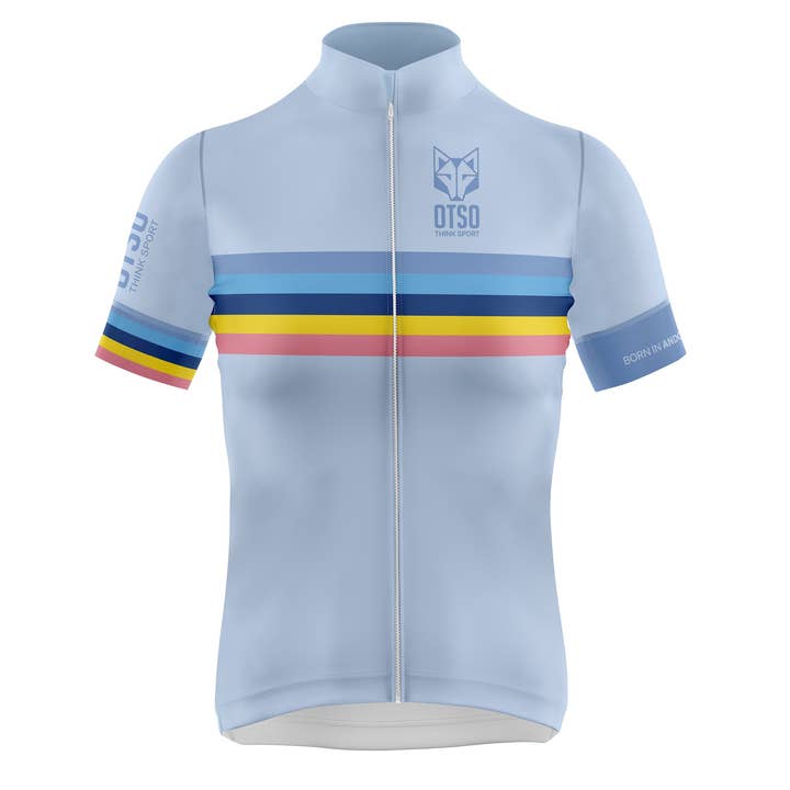 Cycling Jersey Short Sleeve Women's Stripes Turquoise for wholesale by OTSO