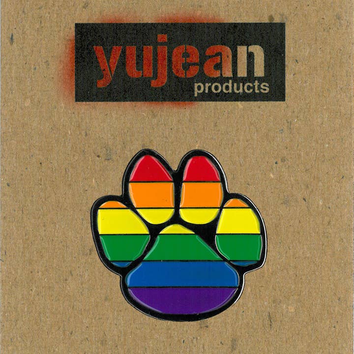 Yujean - Wholesale Lapel Pin/Button - Rainbow Paw Print Enamel Pin-E1070