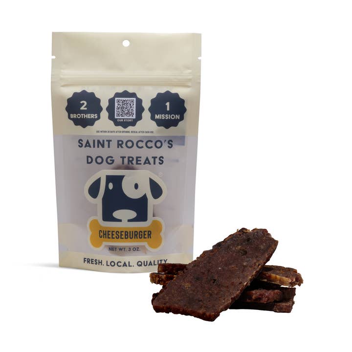 Cheeseburger (3oz) for wholesale by Saint Rocco's Treats