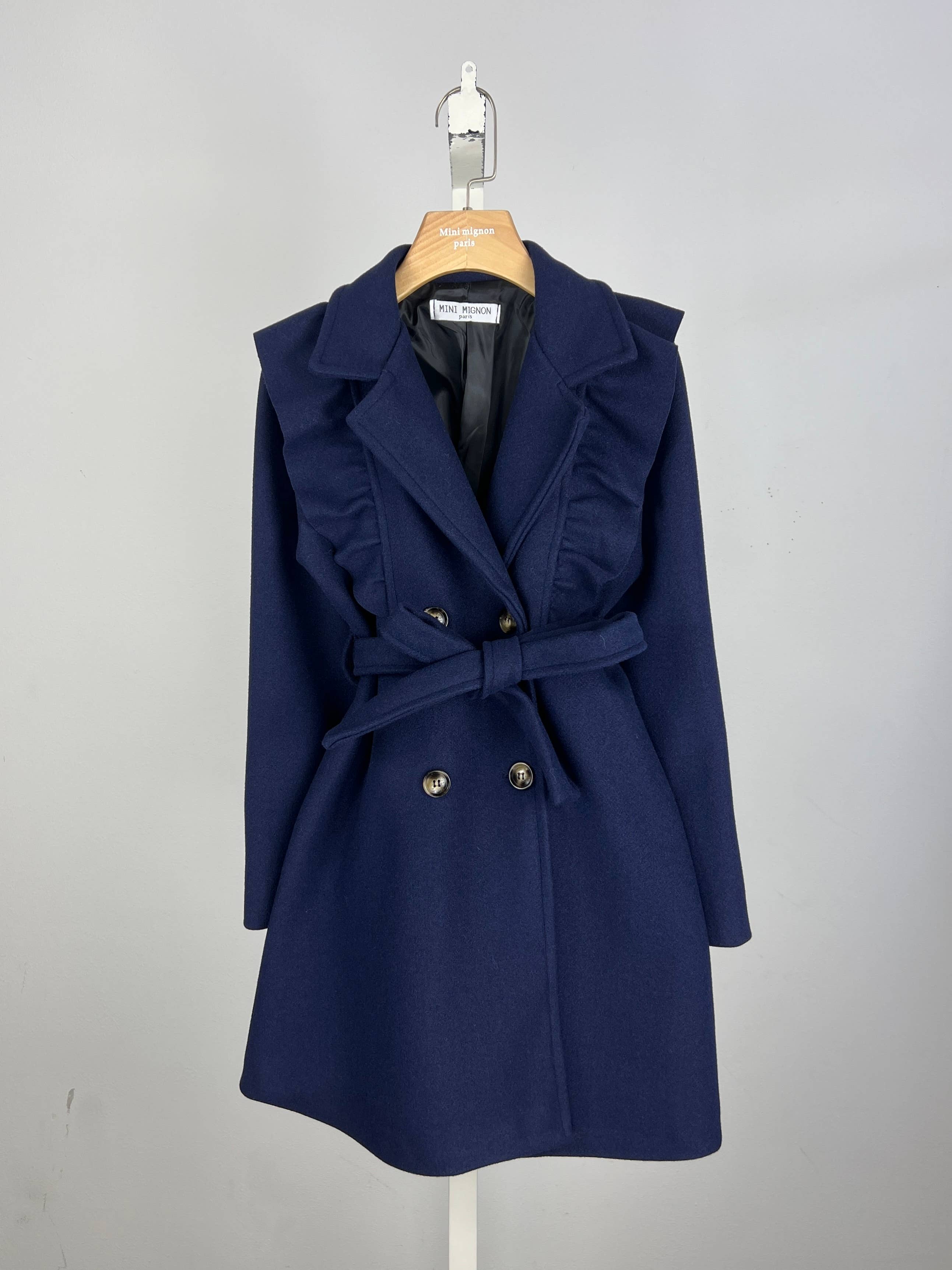 MINI MIGNON PARIS - Wholesale Coat - Kids - Girls' lined jacket with ruffles and belt3