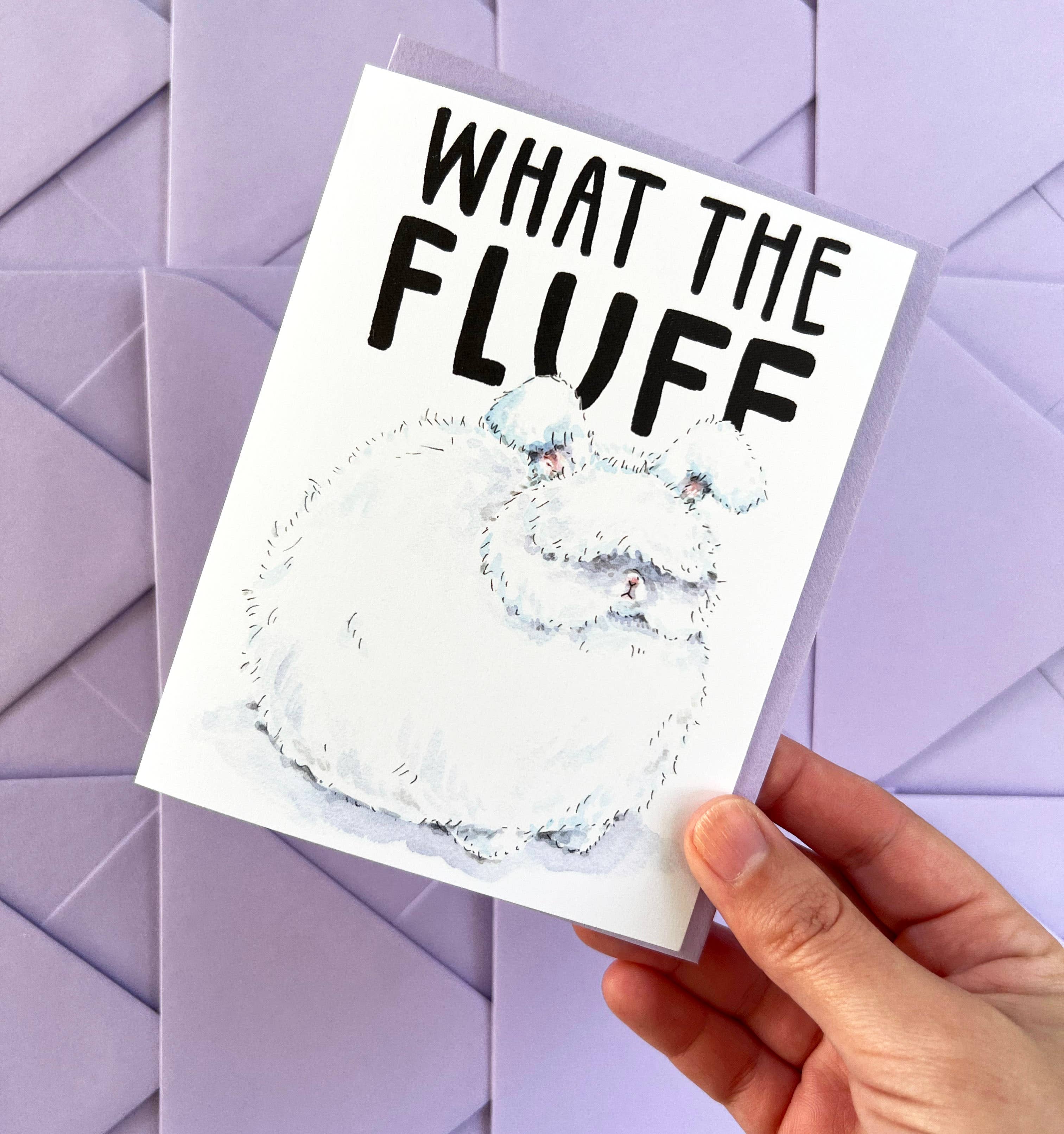 Paper Wilderness - Wholesale Everyday Greeting Card - What The Fluff Bunny Any Occasion Card2