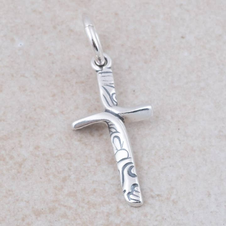 Ribbon Cross Charm for wholesale by Holly Lane Christian Jewelry