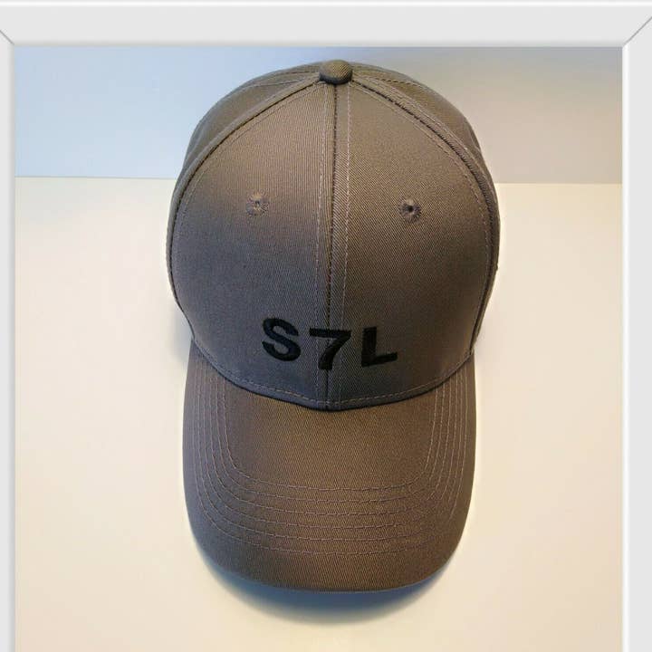 Refined cotton baseball cap charcoal with black embroidey for wholesale by AOAN