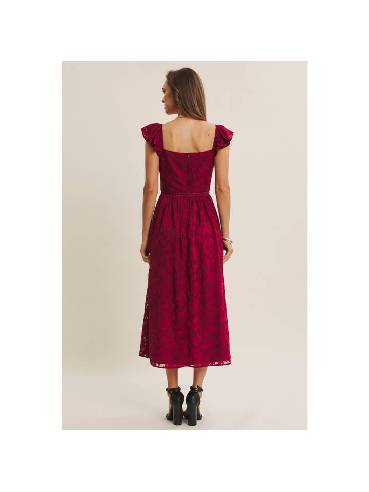 in february – Großhandel Kleid – Damen – MIT REICHER TEXTUR SAMT TAILLEN JACQUARD MIDI KLEID9