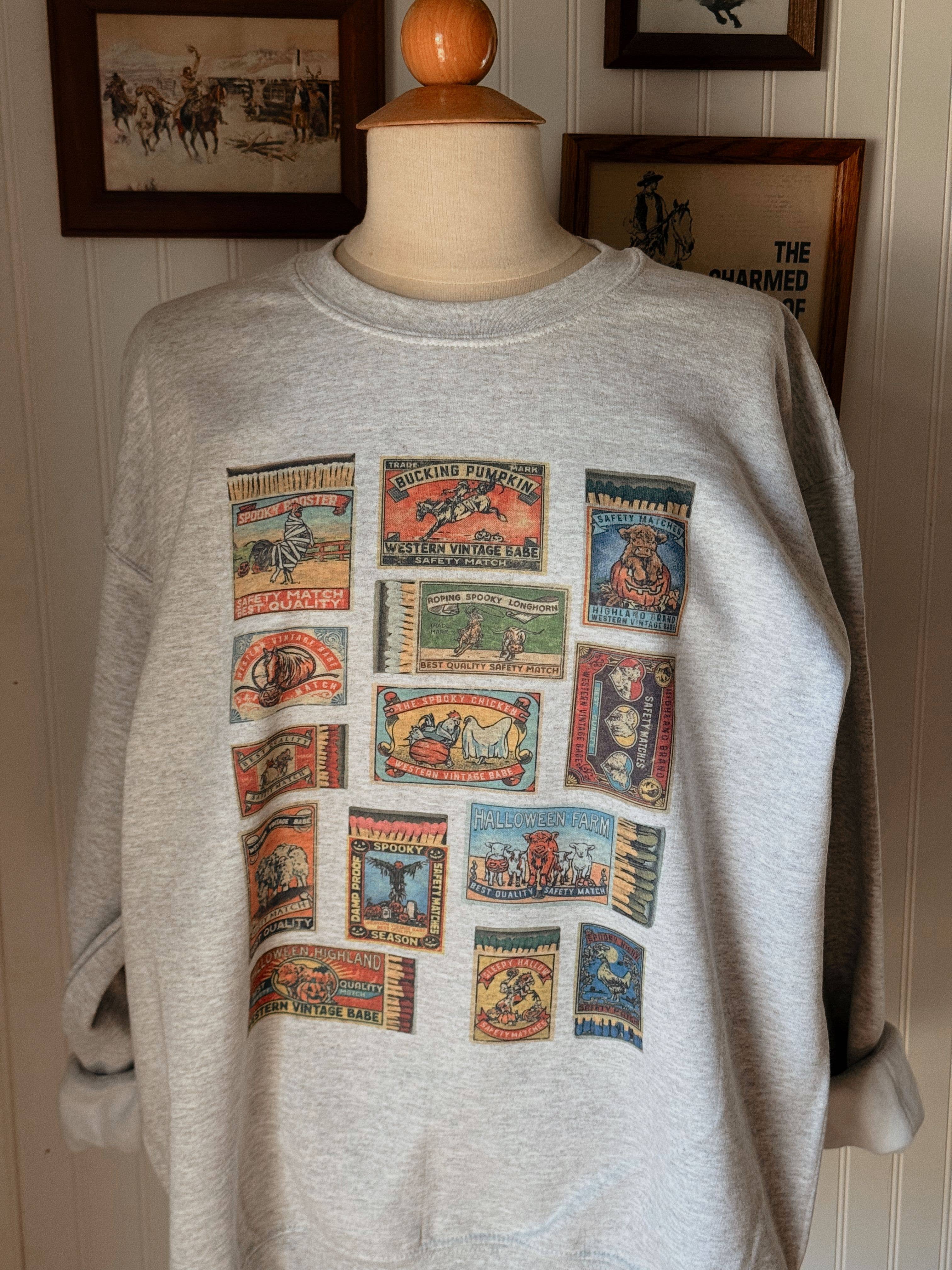 Western Vintage Babe – Großhandel T-Shirt mit Siebdruck – Damen – GRUSELIGE STREICHHOLZSCHACHTEL1