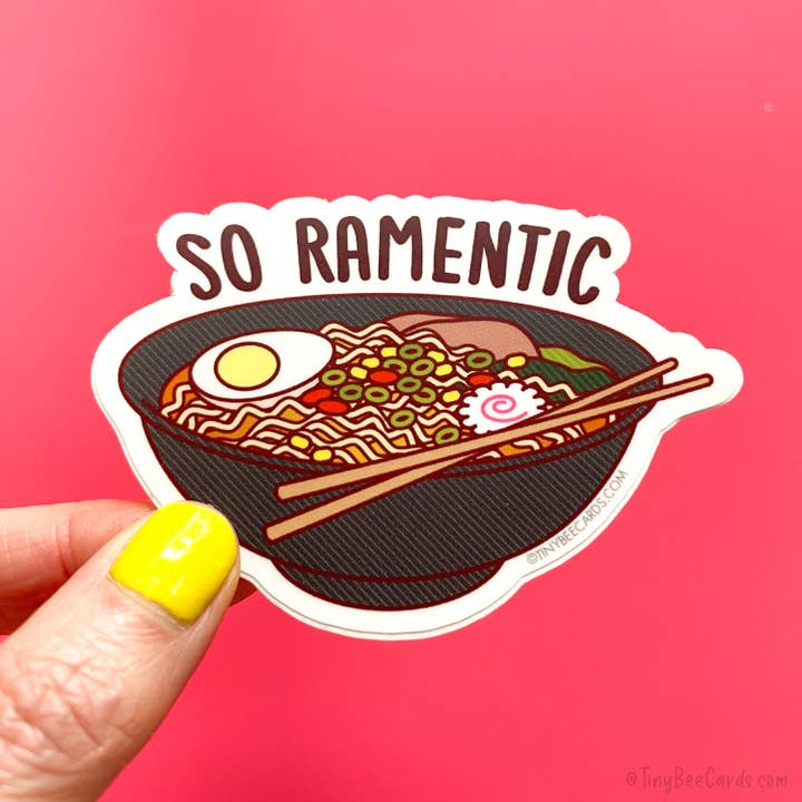 So Ramentic Ramen Soup Vinyl Sticker for wholesale by Tiny Bee Cards